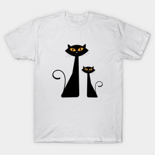 Black Cat Mom Happy Mothers Day For Cat Lovers Family Matching T-Shirt